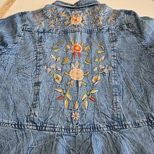 Nostalgia Denim Embroidered Top